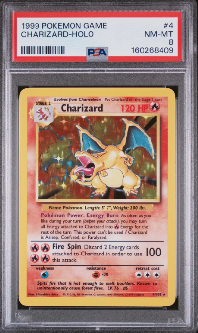PSA 8 Charizard (Base Set, 1999)