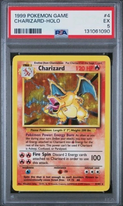 PSA 5 Charizard (Base Set, 1999)