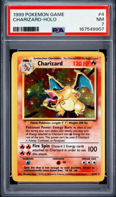 PSA 7 Charizard (Base Set, 1999)